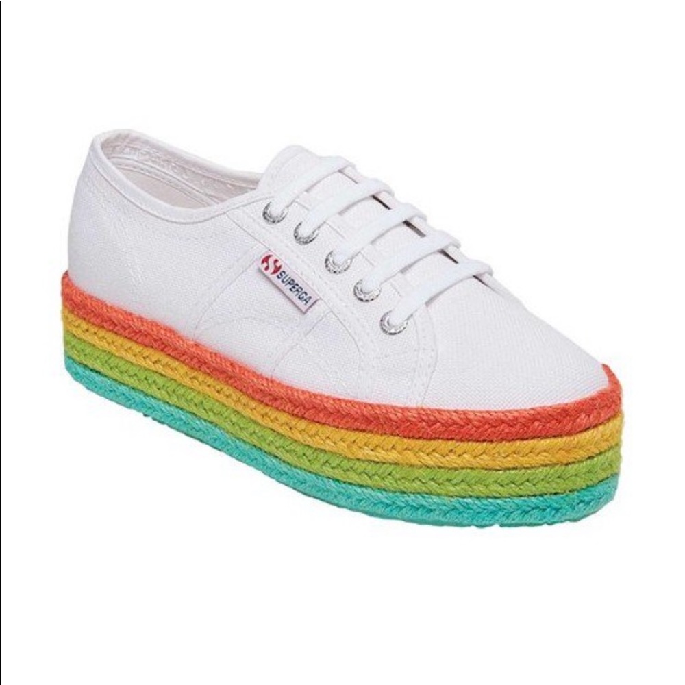Superga 2790 Rainbow Espadrille Platform Sneaker